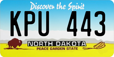 ND license plate KPU443
