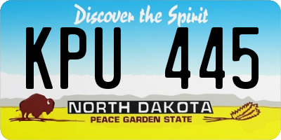 ND license plate KPU445