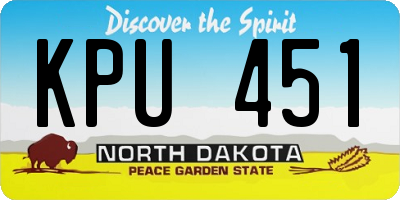 ND license plate KPU451