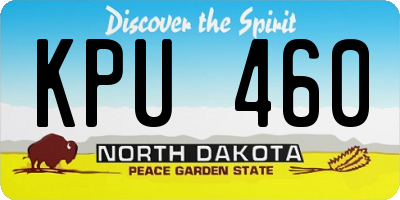 ND license plate KPU460