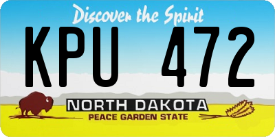 ND license plate KPU472