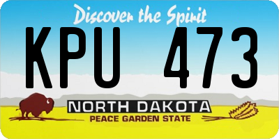 ND license plate KPU473