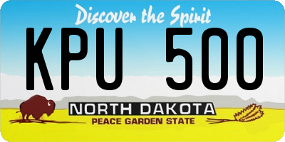 ND license plate KPU500