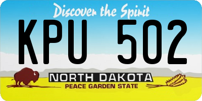 ND license plate KPU502