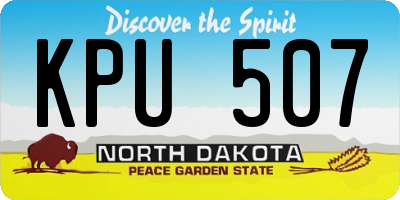 ND license plate KPU507