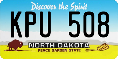 ND license plate KPU508
