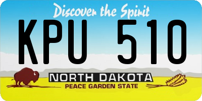 ND license plate KPU510