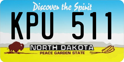 ND license plate KPU511
