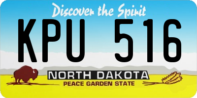 ND license plate KPU516