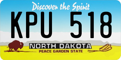 ND license plate KPU518