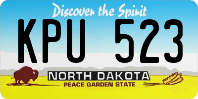 ND license plate KPU523