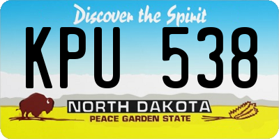 ND license plate KPU538