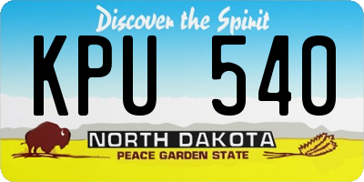 ND license plate KPU540