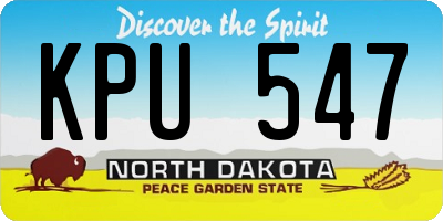 ND license plate KPU547