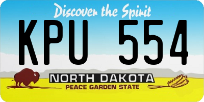 ND license plate KPU554