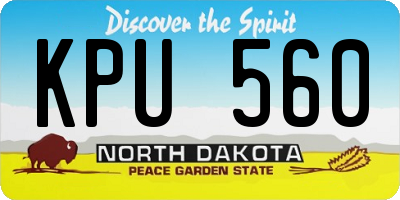 ND license plate KPU560