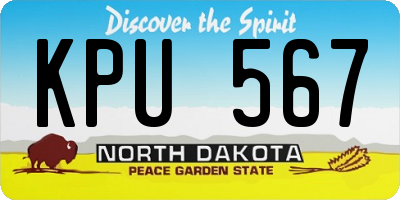 ND license plate KPU567
