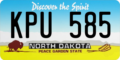 ND license plate KPU585