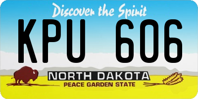 ND license plate KPU606