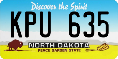 ND license plate KPU635