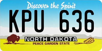 ND license plate KPU636