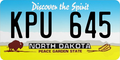 ND license plate KPU645