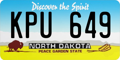 ND license plate KPU649