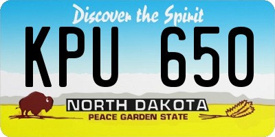 ND license plate KPU650