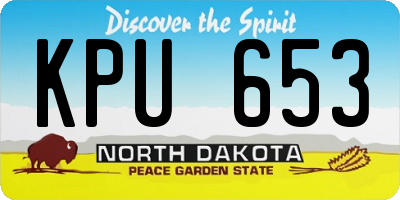 ND license plate KPU653