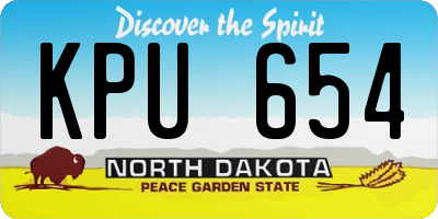 ND license plate KPU654