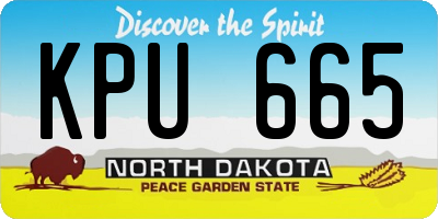 ND license plate KPU665