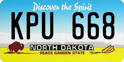 ND license plate KPU668