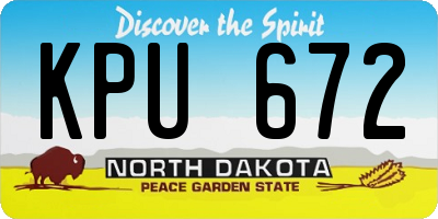 ND license plate KPU672