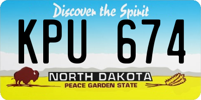 ND license plate KPU674