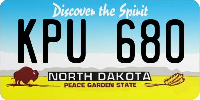 ND license plate KPU680