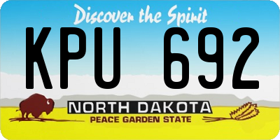 ND license plate KPU692