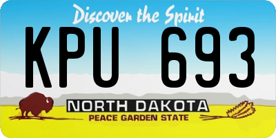 ND license plate KPU693