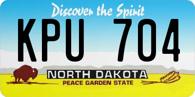 ND license plate KPU704