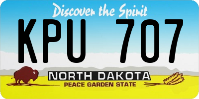 ND license plate KPU707