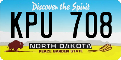 ND license plate KPU708