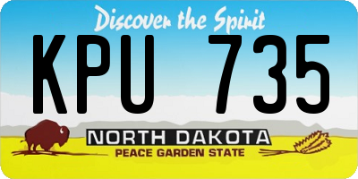 ND license plate KPU735