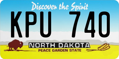 ND license plate KPU740