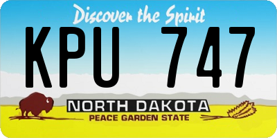 ND license plate KPU747