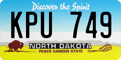 ND license plate KPU749