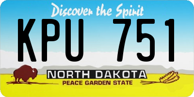 ND license plate KPU751