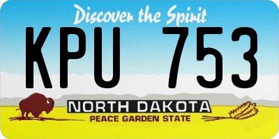 ND license plate KPU753