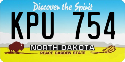 ND license plate KPU754