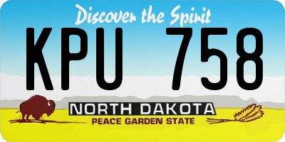ND license plate KPU758