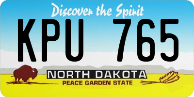ND license plate KPU765