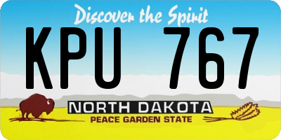 ND license plate KPU767